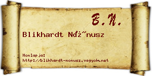 Blikhardt Nónusz névjegykártya
